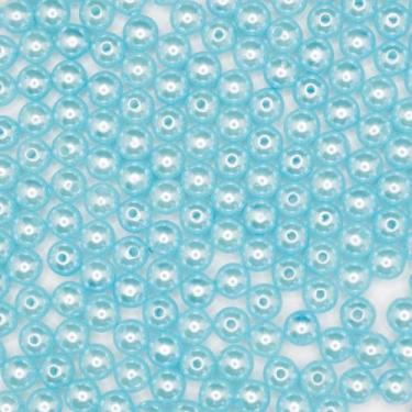 Imagem de Miçanga Passante Pérola Abs Azul Bebê 8mm 10pçs 4g - Macall