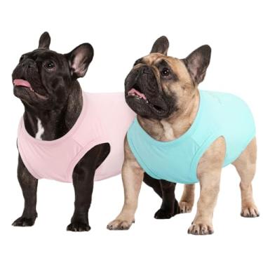 Imagem de Kuoser Pacote com 2 camisetas para cães FPS 50+ proteção solar UV, leves de secagem rápida para cães pequenos, médios e grandes, colete respirável para animais de estimação, roupas para ambientes