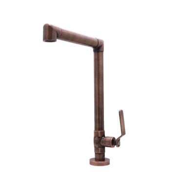 Imagem de Torneira Pia Lavatório Banheiro Industrial Rustica Mesa Bancada Rosé Cobre Velho Metal Luxo