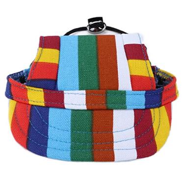 Imagem de GLOGLOW Boné de beisebol para cães, chapéu com viseira para cães, chapéu de beisebol ajustável para esportes ao ar livre, proteção solar, com alça para o pescoço para filhotes de cães pequenos