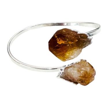 Imagem de Bracelete Pulseira Pedra Natural Citrino Ajustável - Equilíbrio Pedras