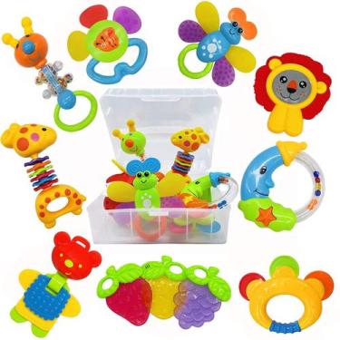 Imagem de Conjunto de brinquedos para bebês AIVIAI Rattles Teether de 0 a 6 mese