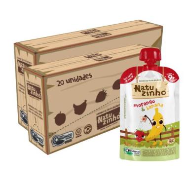 Imagem de Kit Papinha Organica Natuzinho Morango Banana Bebe 20 unid