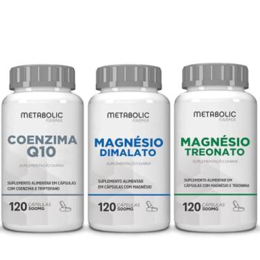 Imagem de Magnesio Treonato + Dimalato + Coenzima Q10 500Mg 120 Cápsulas - Metabolic Farma