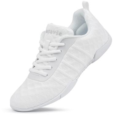Imagem de Smapavic Sapatos de torcida para jovens e meninas, branco, tênis de dança atlética para competição e treinamento esportivo, Branco2506, 36