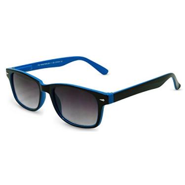 Imagem de In Style Eyes Óculos de sol Rescue Me Classic Full Reader - Óculos trapaceiros com aro completo, armação retangular - Lentes não polarizadas - Azul - 2,5x