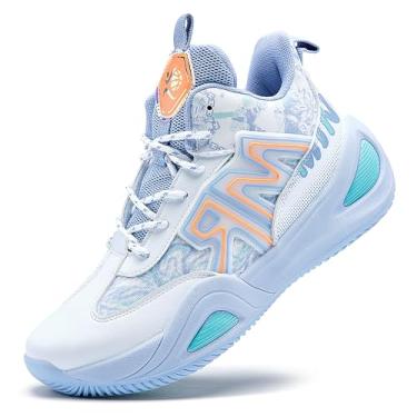 Imagem de Bolognifi Os sapatos de basquete homens para competições Equipamento de basquetebol(Azul,38 BR)