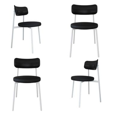 Imagem de 4 Unidades Cadeira Kyta fixa C/4 Pés 50 X 44,7 X 83,8 cm Pés Brancos