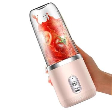 Imagem de Liquidificador Portátil Recarregável e Garrafa Squeeze 40W USB 520ml (Rosa)