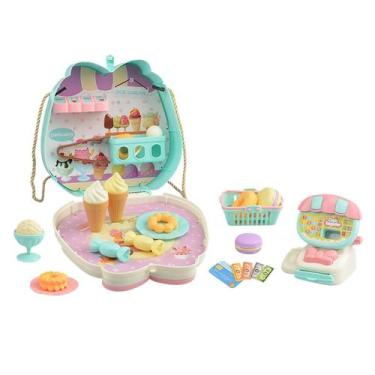 Imagem de Crianças fingem brincar brinquedos kits mochila brinquedos menina sobr