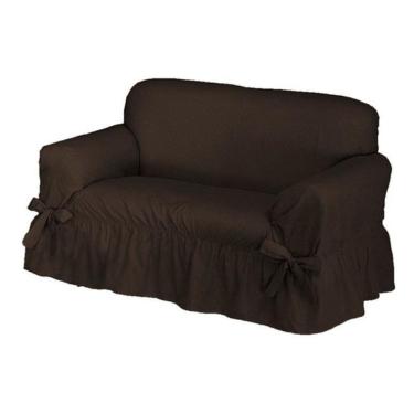 Imagem de Capa De Sofá 2 Lugares Avulso Gorgurão Maquinetado - Marrom