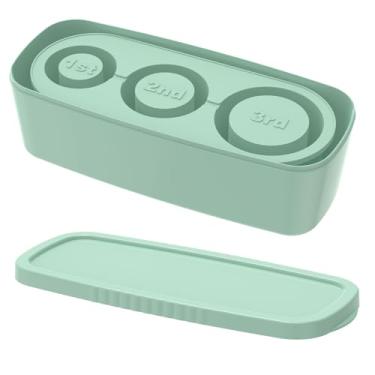 Imagem de Molde de gelo para copos Stanley, bandeja de cubos de gelo compatível com Stanley, 3 moldes de cubos de gelo de cilindro oco com tampa para coquetéis gelados, uísque, bebidas e café (azul)