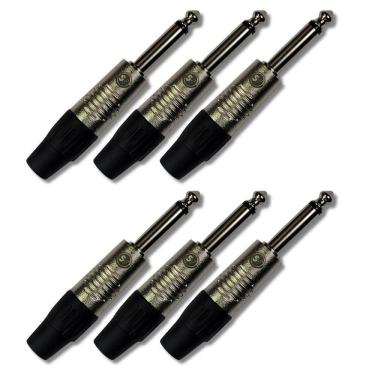 Imagem de Kit 6 Plug P10 Macho Mono Rofissional Soundvoice P10Mn