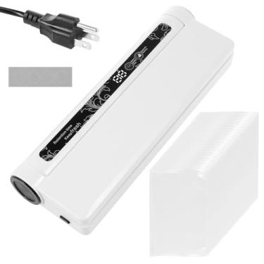 Imagem de UKQRRTC Seladora a vácuo, seladora a vácuo compacta com 20 sacos selados, máquina seladora a vácuo de alimentos para carne, frutos do mar, frutas, legumes