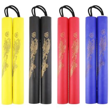 Imagem de Wpxmer Pacote com 4 bastões de treinamento de espuma de borracha, bastões de arte marcial para crianças e iniciantes, prática e treinamento