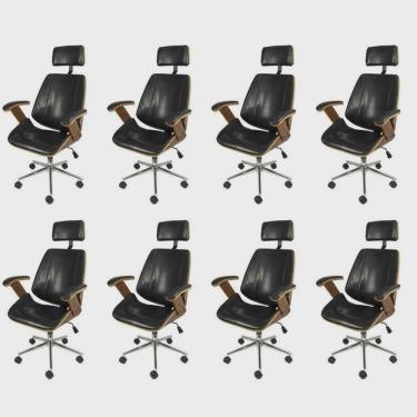 Imagem de Kit 8 Cadeiras para Escritorio Presidente Bergen 3331