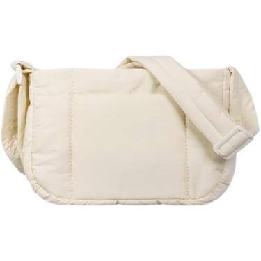 Imagem de minanglihy Mochila feminina pequena de nylon transversal leve para uso casual diário e sair, Bege