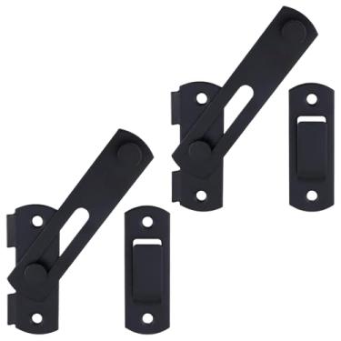 Imagem de Chinflly Trava de porta dobrável, trava de porta deslizante de celeiro, trava de parafuso de porta de ferro resistente de 10 cm para armário de janela de casa, portão de móveis, cerca de madeira