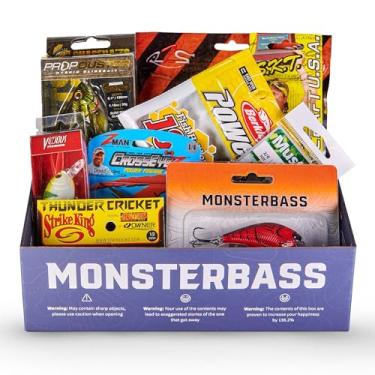 Imagem de MONSTERBASS Caixa de pesca Topwater robalo preenchida com os melhores sapos Topwater, iscas Topwater e equipamentos de água superior (7+ iscas + conteúdo exclusivo)