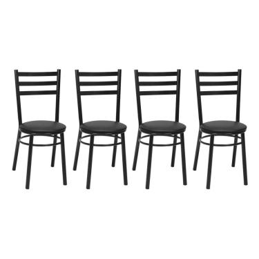 Imagem de Kit 4 Cadeiras CP81 Pintadas Pretas Treparoni