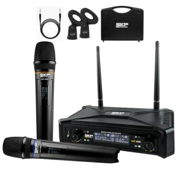 Imagem de MICROFONE SEM FIO DE MAO DUPLO UHF 300D