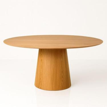 Imagem de Mesa de Jantar Cone Oval 198x122 cm Base Madeira Freijó Tampo Freijó -