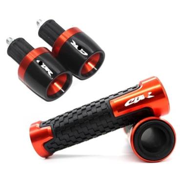 Imagem de 7/20.3 cm 22 mm CNC Motorfiets Handle Bar Grips Cap Plug Compatível com CBR600F CBR 600F CBR600 F 2011 2012 2013 (Laranja 3)