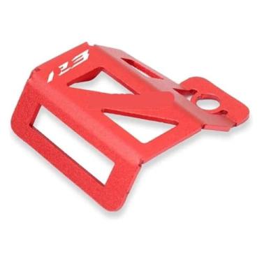 Imagem de Tampa do reservatório de fluido traseiro CNC para motocicleta, freio traseiro, tanque de combustível, protetor de copo de óleo compatível com YZF-R3 YZFR3 10-23 YZF-R7 YZF R7 21-23 (vermelho-R3)