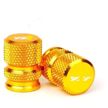 Imagem de BYYINGSUS Parafusos de suporte deslizantes de bobinas M6 compatíveis com YZF R1 R3 R6 R7 R25 1999-2023 Acessórios de motocicleta Tampas de válvula de pneu de alumínio (tampas de válvula-dourada)