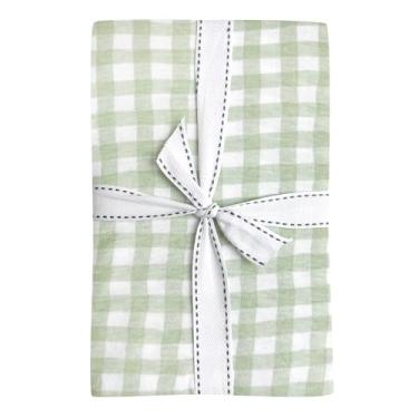 Imagem de Frankie Lençol de berço 100% algodão orgânico para bebês e crianças, macio e respirável para meninas, meninos, xadrez sálvia, tamanho único