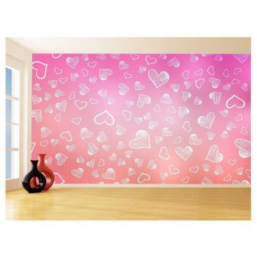 Imagem de Papel De Parede 3D Textura Corações Coloridos 3,5M Txt222