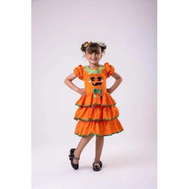 Imagem de Vestido Infantil Temático Halloween Doce Abóbora para Crianças - Fabul