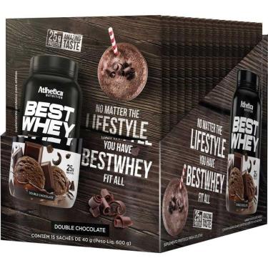 Imagem de Best Whey Atlhetica Display Com 15 Sachês Double Chocolate