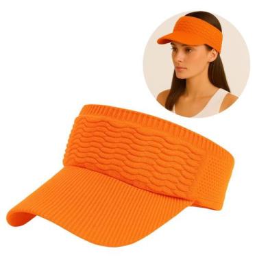 Imagem de Viseira Boné Feminino com Aba Longa Ajustável e Respirável Moda Praia 