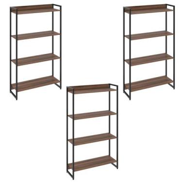 Imagem de Kit 3 Estantes Multiuso Escritório Industrial 4 Prateleiras Areta 145x