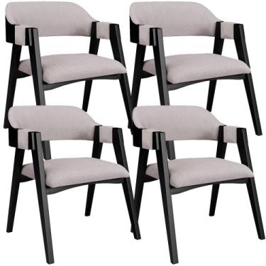 Imagem de Kit 4 Cadeiras Sala de Jantar Estar Living Estofada Suran L02 Preto Li