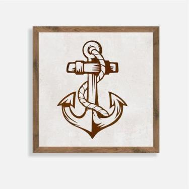 Imagem de Quadro Rústico Âncora - Artesanato em Madeira Pinus - Arks Presentes
