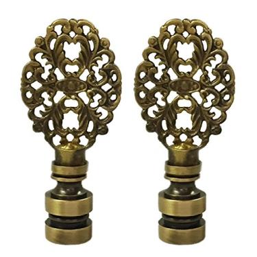Imagem de Royal Designs latão polido filigrana estreito, luminária, Tradicional, Antique Brass, 2-pack