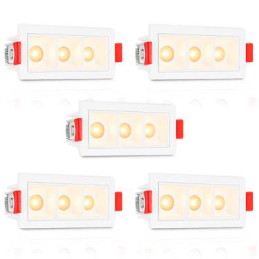 Imagem de 5 Spot Mini Triplo Downlight Led Embutir Varanda Bet90