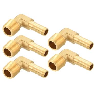 Imagem de Kozelo Pacote com 5 acessórios de mangueira de latão Farpas de mangueira de 5/40.6 cm para conexões macho NPT de 1/20.3 cm para máquinas domésticas, banheiras de massagem e sistemas de irrigação