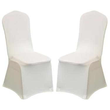 Imagem de Pacote com 2 capas de cadeira dobráveis de elastano elástico, capas removíveis para cadeiras, protetores universais, com bolso elástico para os pés, para festa de casamento, banquete, celebração