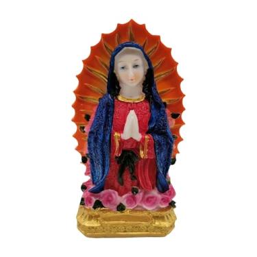 Imagem de Almencla Estatueta da Virgem Maria, estátua da Mãe Maria, obra de arte pintada à mão, figura religiosa católica para prateleira, mesa, presente de Natal
