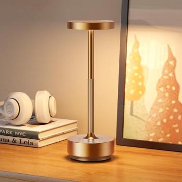 Imagem de ZenithLight Candeeiro de mesa de LED recarregável sem fio – à prova d'água, controle de toque, luz de mesa portátil para restaurante, ao ar livre, acampamento.