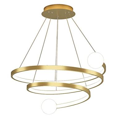 Imagem de Luminárias pendentes reguláveis, lustres modernos de acrílico, luminária de teto LED compatível com sala de jantar, sala de estar com controle remoto