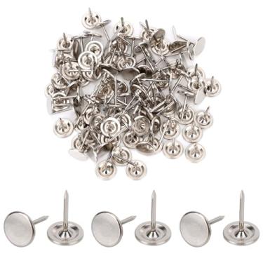 Imagem de 200pcs Tachinhas Resistentes, Alfinetes Planos para Quadro Avisos Pregos Decorativos Tachinhas Estofados para Parede Pendurar Fotos Casa Móveis Sofá Artesanato Escritório DIY Decoração (Prata)