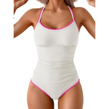 Imagem de Roupa de banho feminina de uma peça, controle de barriga, franzida, br