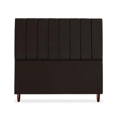 Imagem de Cabeceira De Casal Queen Carla 160 cm Sem Frame Suede Marrom - Tifanny