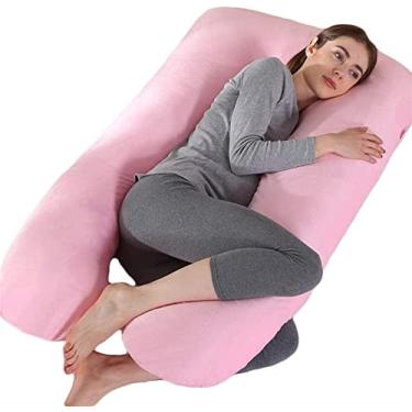 Imagem de Travesseiros de gravidez para dormir, travesseiro corporal em forma de U, travesseiros de grávidas para dormir, travesseiro de corpo inteiro para gravidez indispensável para grávidas, travesseiro