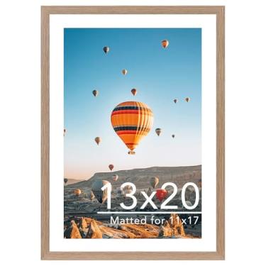 Imagem de JCJMY Porta-retrato 33 x 50 com tapete de 28 x 43 cm, foto para exibição de 28 x 43 com tapete ou 33 x 50 sem tapete, moldura grande para pôster de 33 x 50 com acrílico, marrom rústico