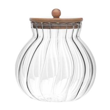 Imagem de Porta Mantimentos De Vidro Com Tampa De Bambu Classic 1,5L - WOLFF GOU
